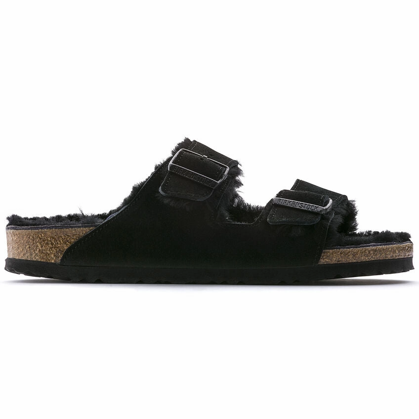 Arizona Black Suede/Shearling Closed Toe Warm Weather Shoes