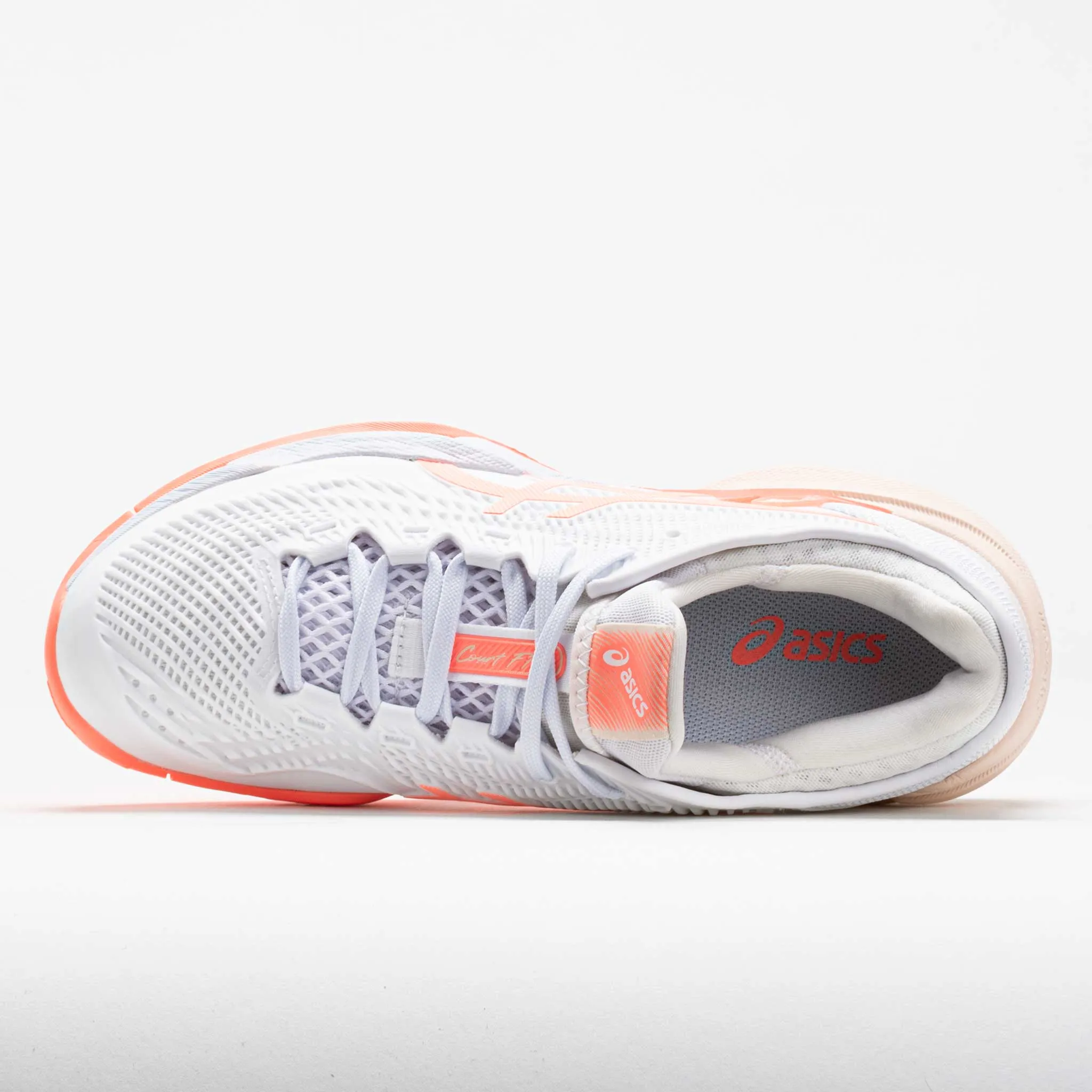 running on a treadmill at home shoes ASICS Court FF 3 Women's  White/Sun Coral