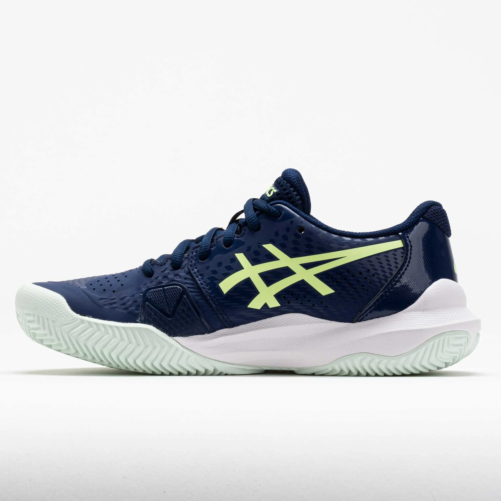 ASICS GEL-Challenger 14 Clay Women's  Blue Expanse/Illuminate Yellow running in shaded tracks shoes