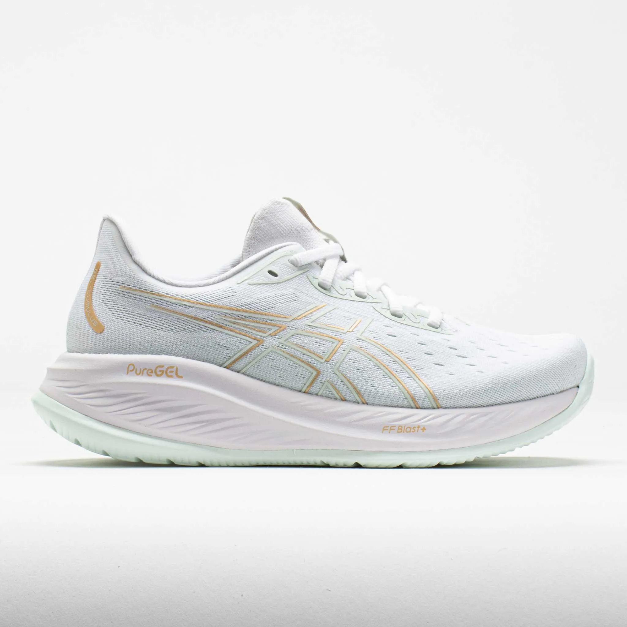 running with a maximalist style short - distance runners ASICS GEL-Cumulus 26 Women's  White/Pale Mint