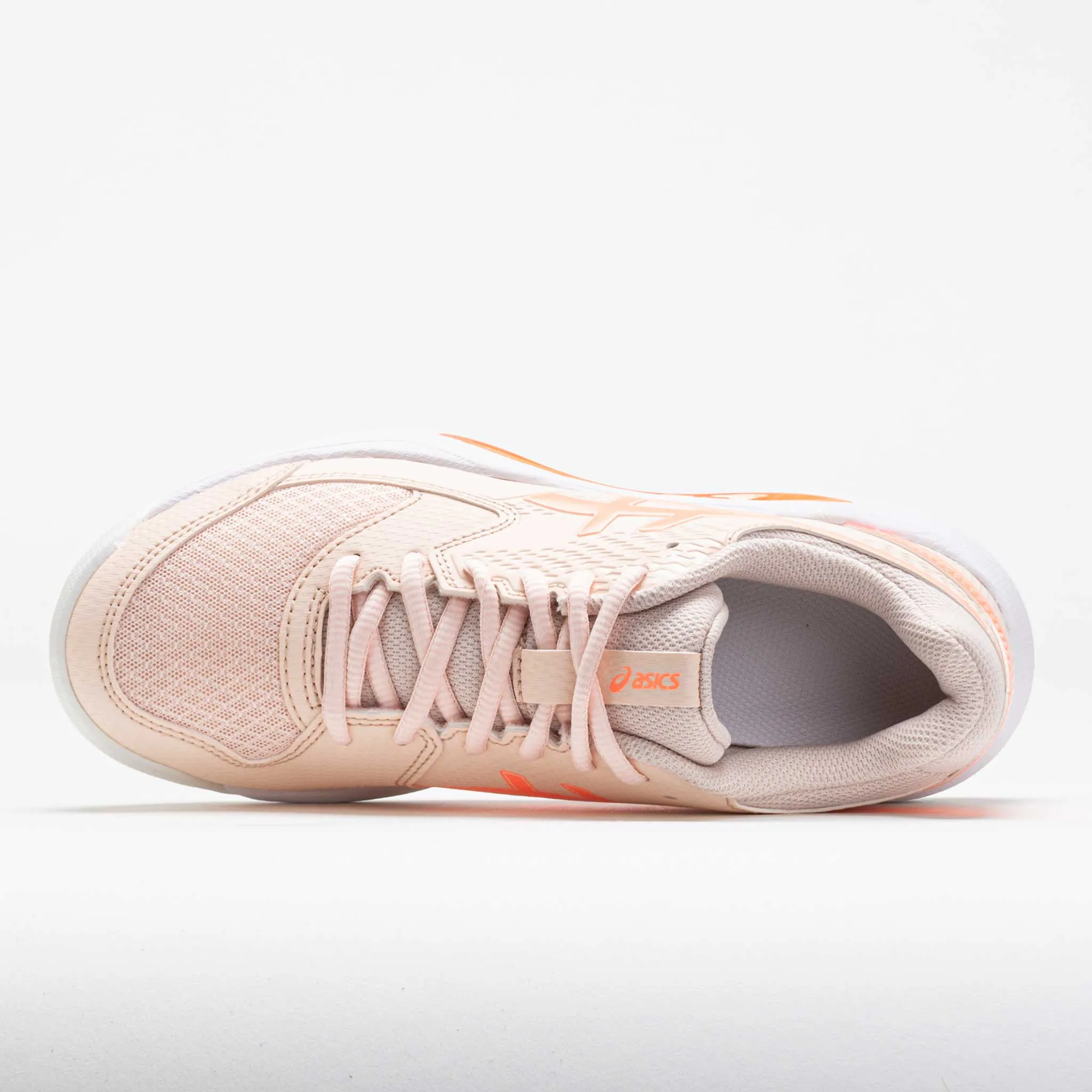 neoprene running shoes running during a foggy day ASICS GEL-Dedicate 8 Women's  Pearl Pink/Sun Coral