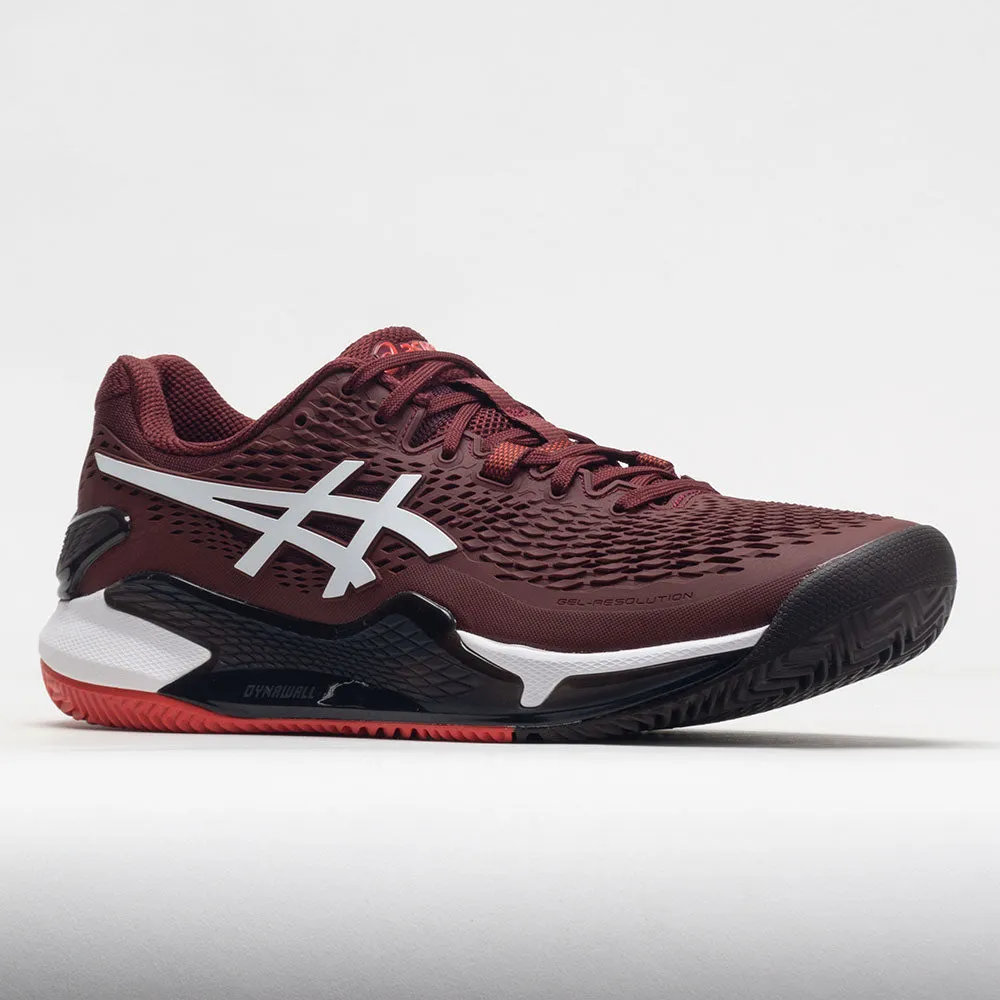 post - race celebration heel support shoes ASICS GEL-Resolution 9 Clay Men's  Antique Red/White