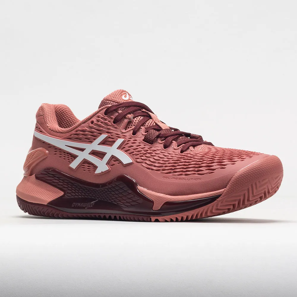ASICS GEL-Resolution 9 Clay Women's  Light Garnet/White cheerleading shoes