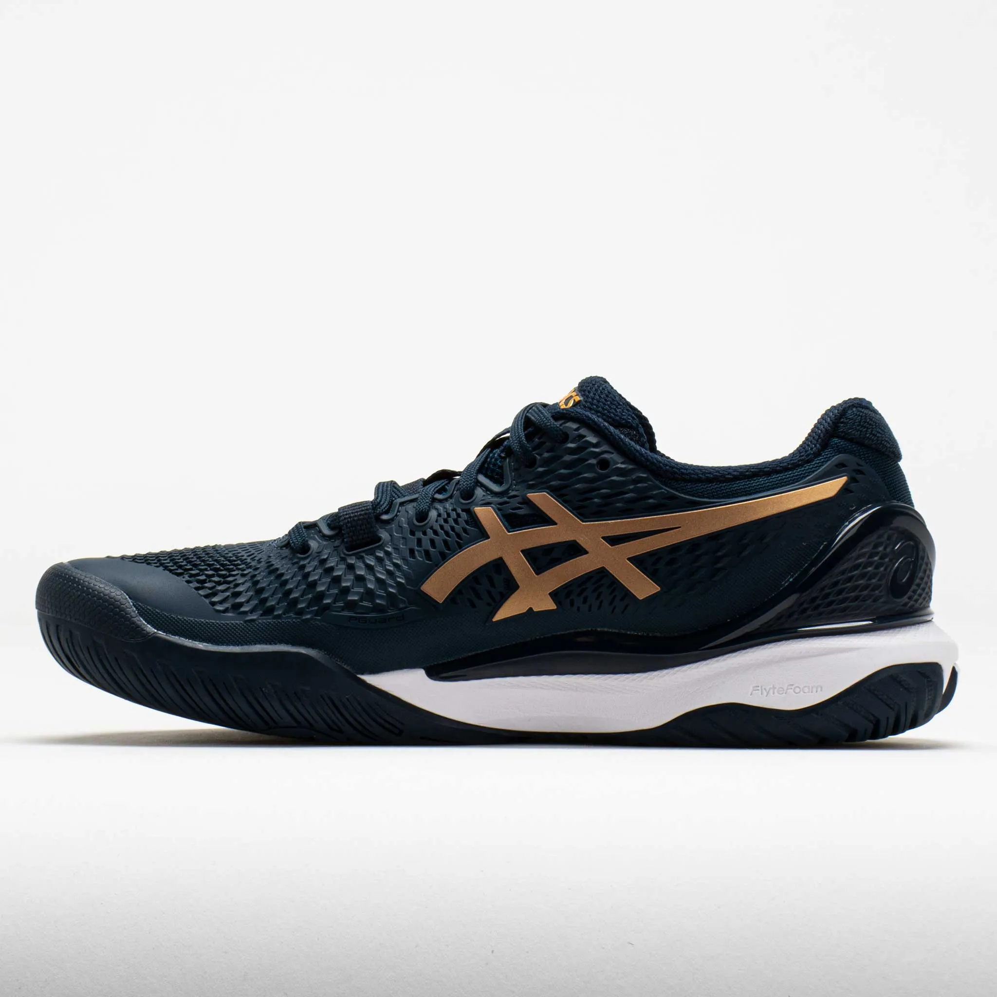 left - foot shoe ASICS GEL-Resolution 9 Women's  French Blue/Pure Gold