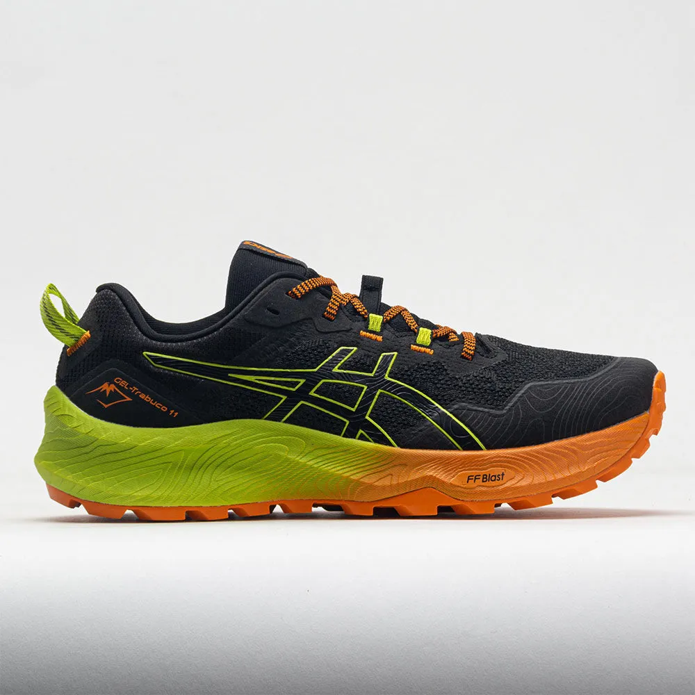 rubber - sole - feature shoes Anti - Fungal ASICS GEL-Trabuco 11 Men's  Black/Neon Lime