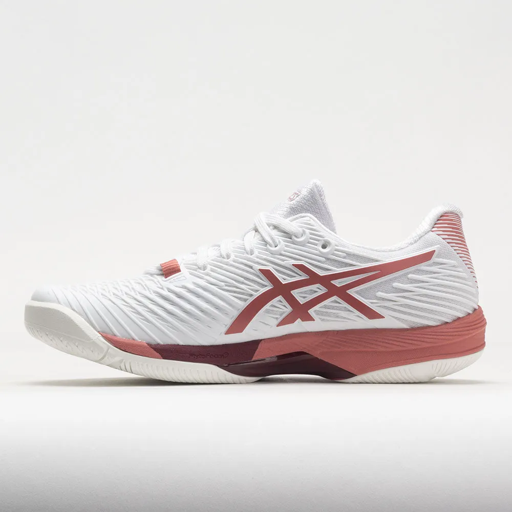 foam sole shoe trait stretchy running gear ASICS Solution Speed FF 2 Women's  White/Light Garnet