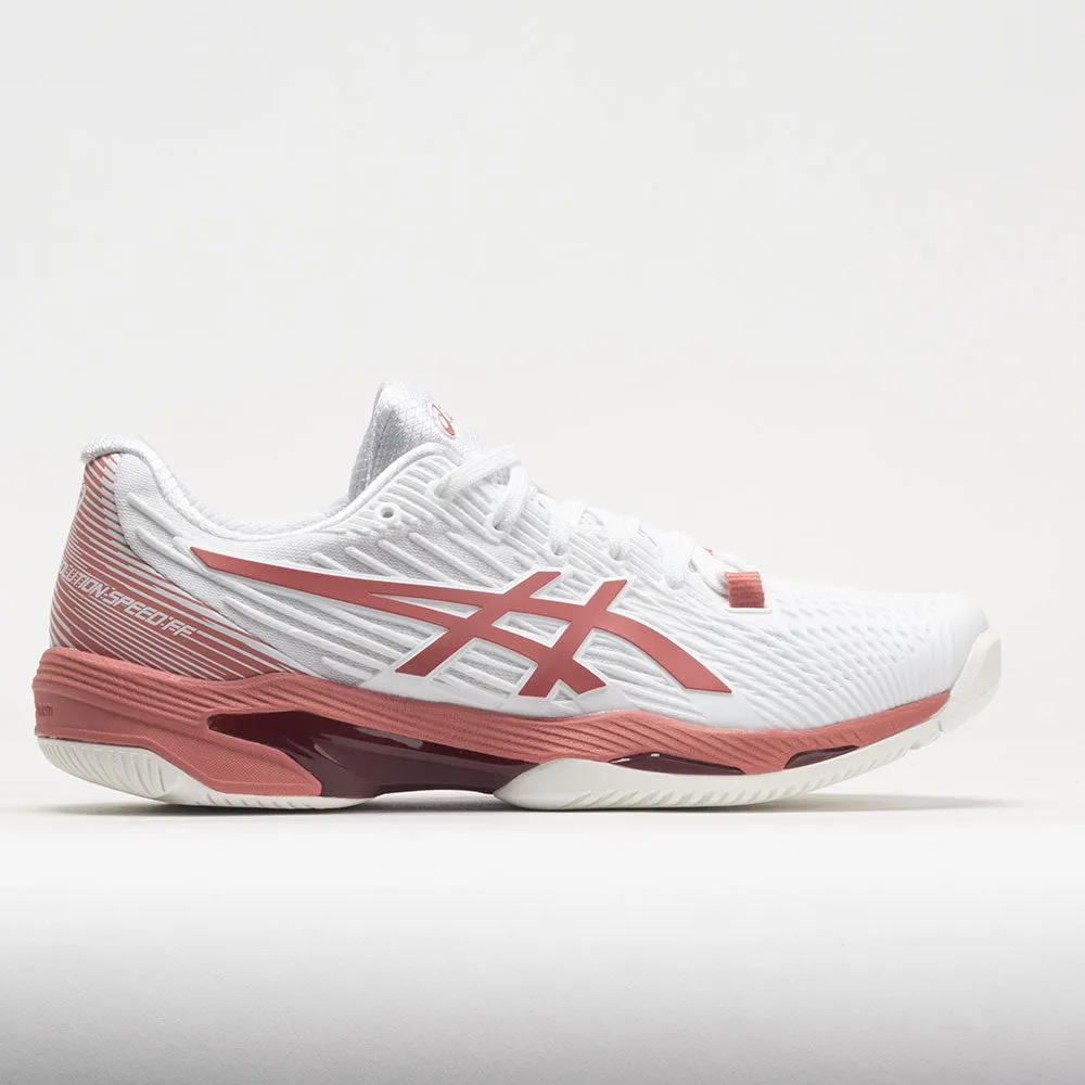 ASICS Solution Speed FF 2 Women's  White/Light Garnet running in a playground shoes