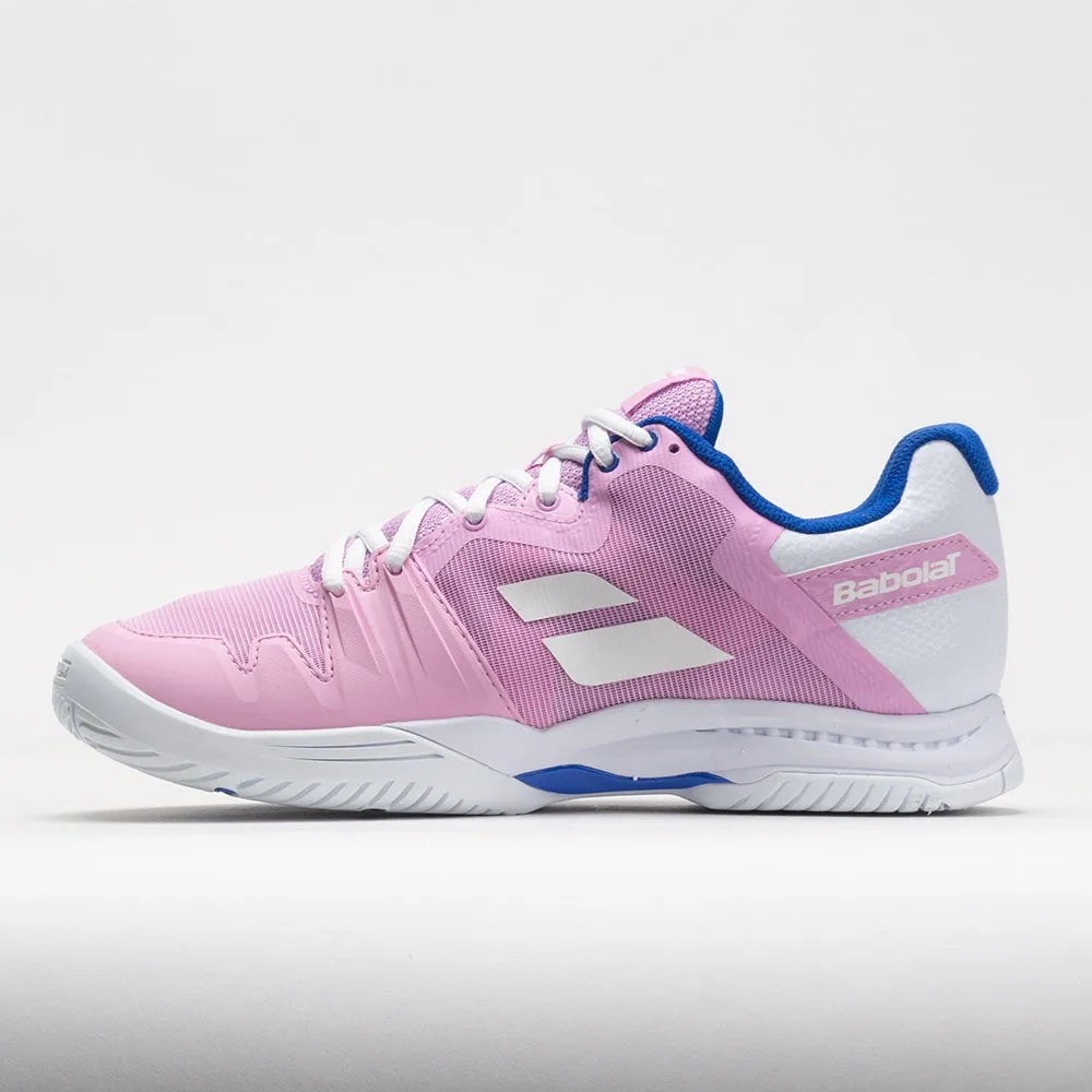 Babolat SFX3 Women's  Pink Lady running in a historic bridge area shoes