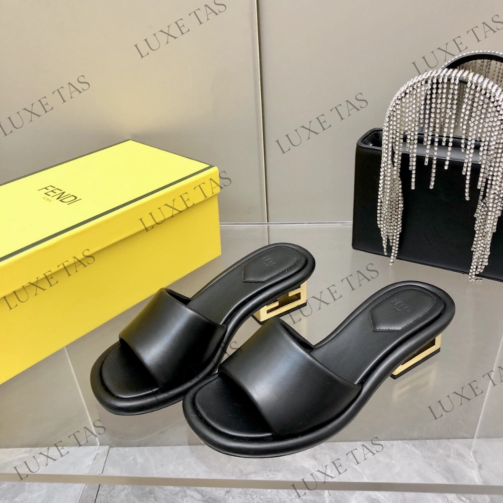 Baguette Black Nappa Leather Slides - Designer Slides & Sandals for Women Perfect for Travel Everyday Use