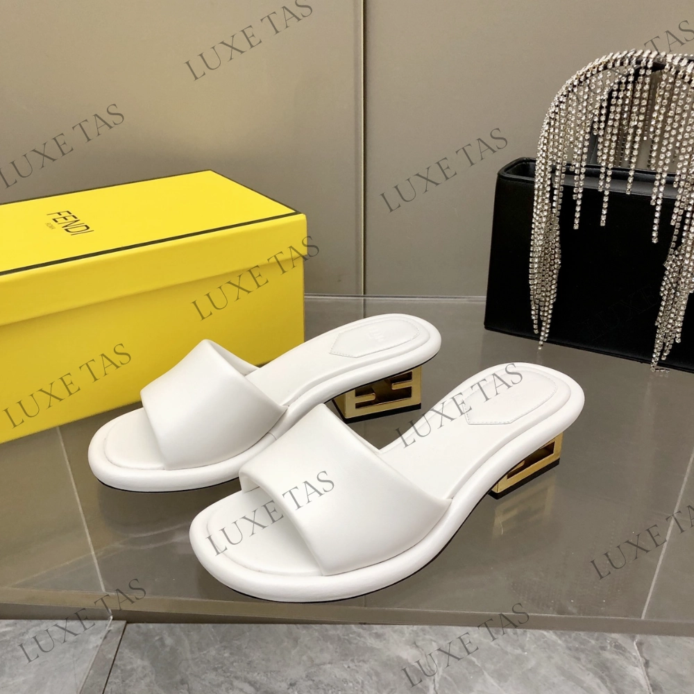 Fashionable Baguette White Nappa Leather Slides - Designer Slides & Sandals for Women