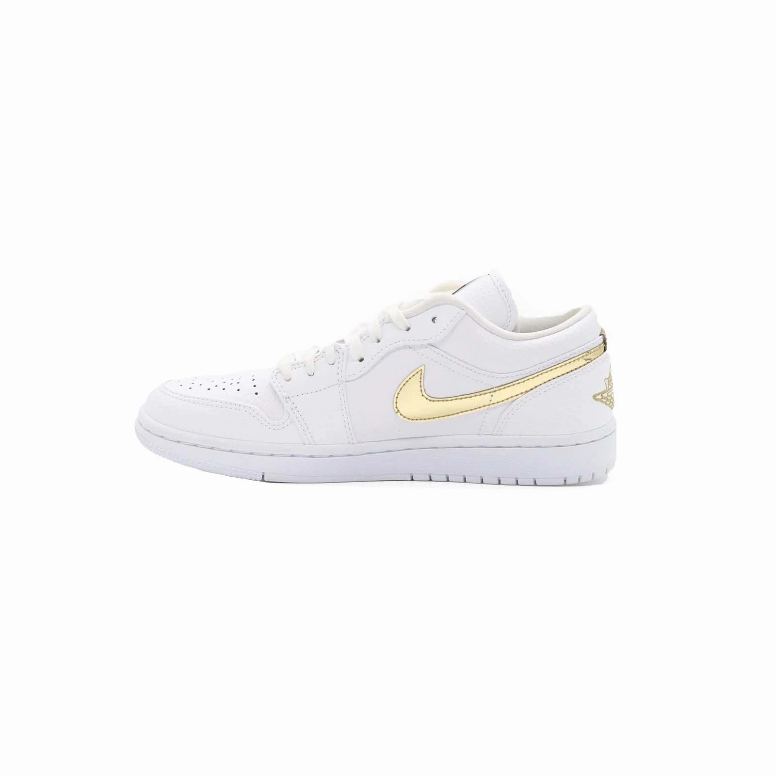 Women's Air Jordan 1 Low, White Metallic Gold ankle - support Bluetooth Connectivity