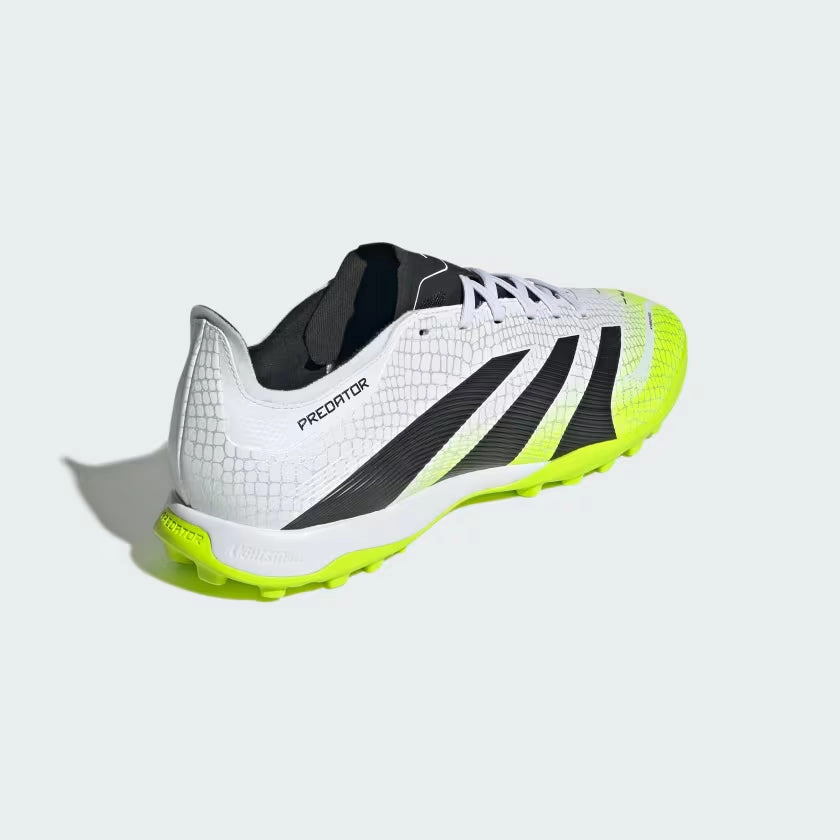 Lateral Grip Stride Boost adidas Predator League TF Turf Soccer Shoes - Ftwr White/ Core Black/ Lucid Lemon