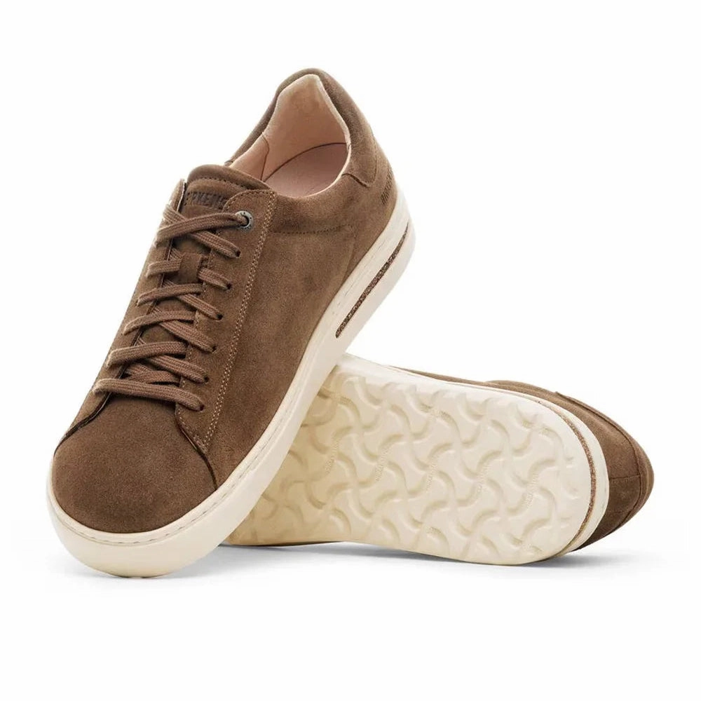 Solid design Supportive Design Bend Low Suede Leather Dark Tea Narrow