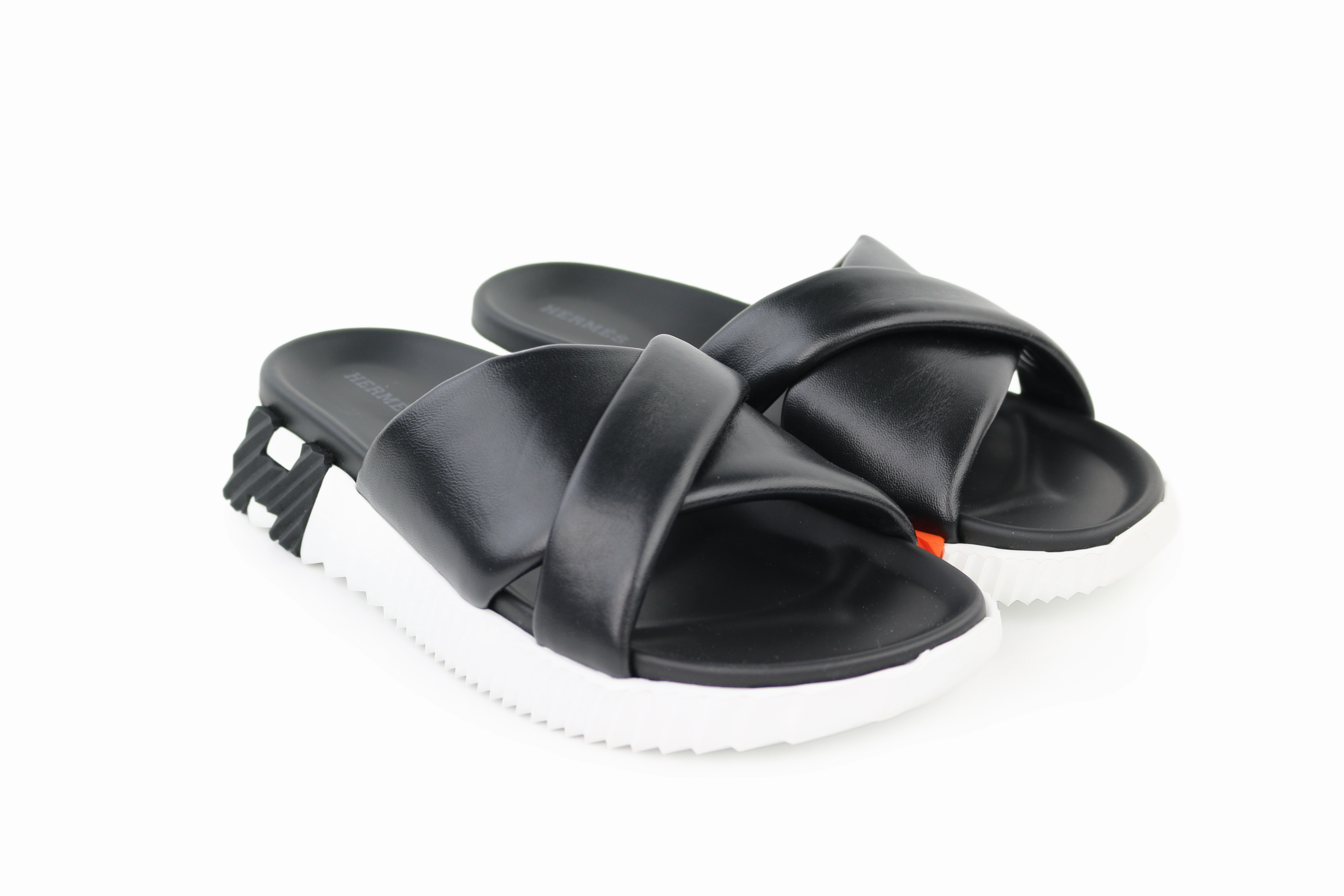 Black Infra Sandals 38.5 Comfortable Support On Foot