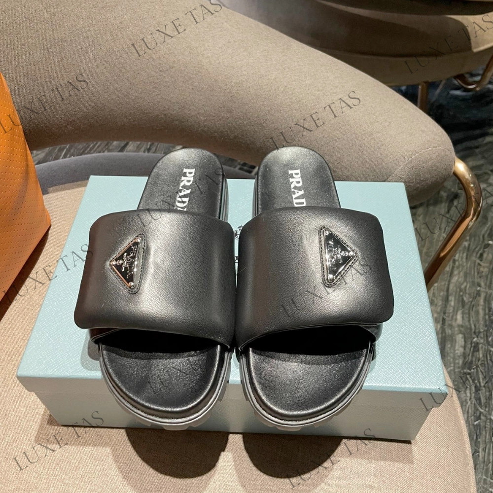 Relaxed Walk Adjustable Straps Black Soft Padded Nappa Leather Slides - Designer Slides & Sandals for Women