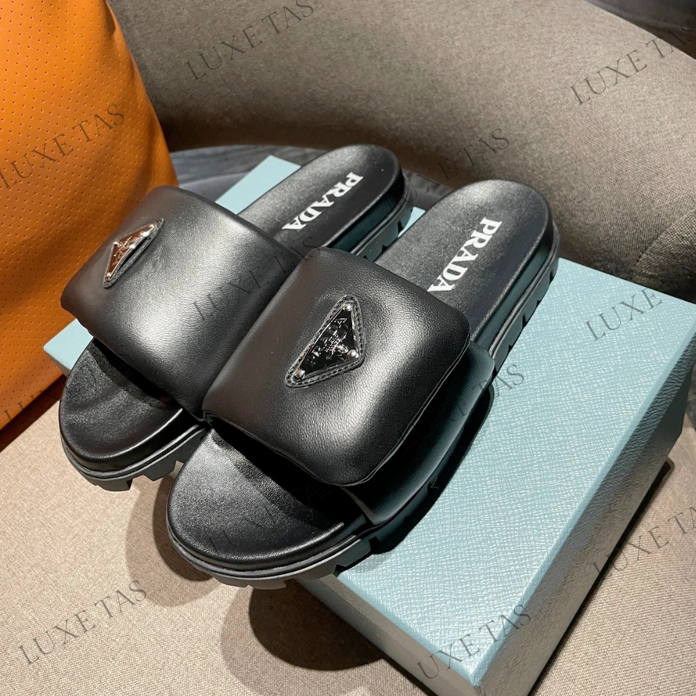 Quick Rest Fresh Touch Black Soft Padded Nappa Leather Slides - Designer Slides & Sandals for Women