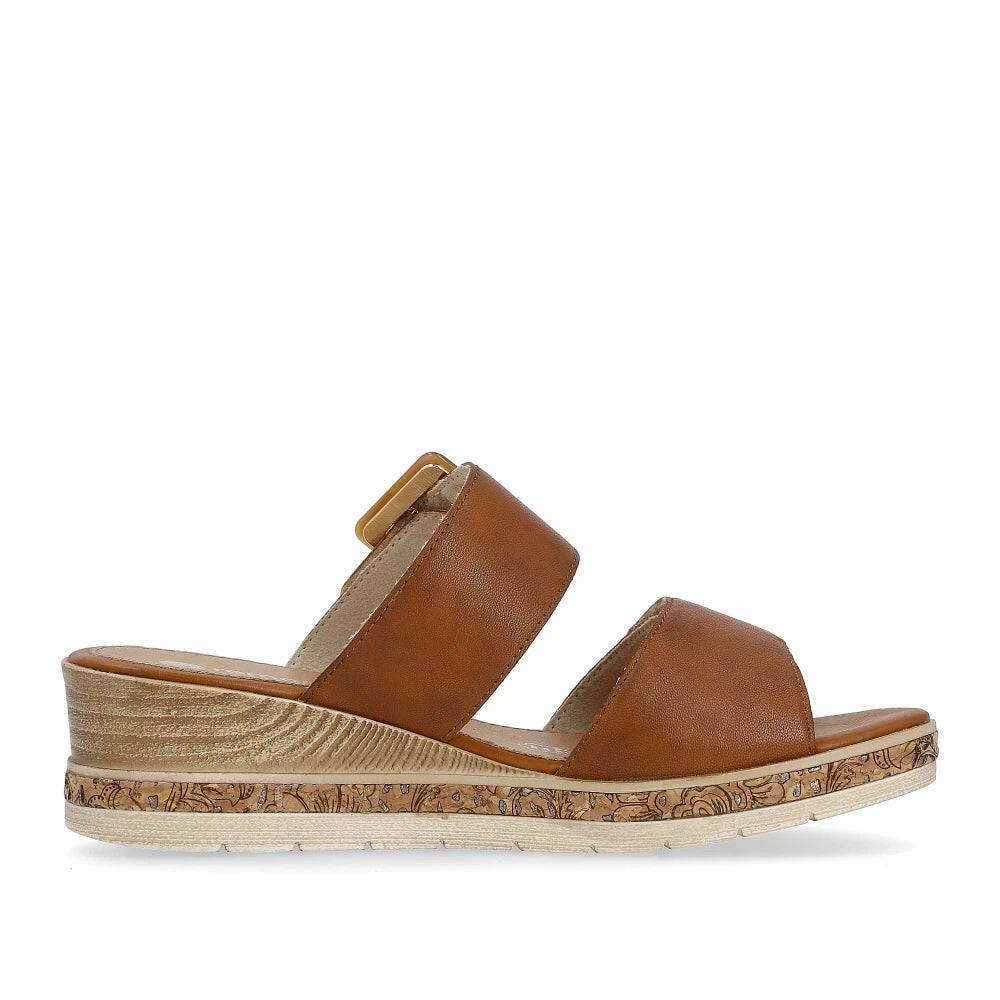 D3068-24 Two Strap Slide Chestnut Minimal Design