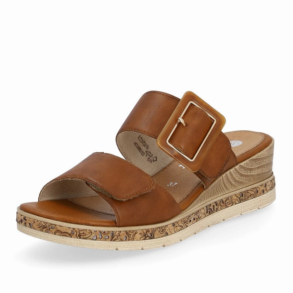 D3068-24 Two Strap Slide Chestnut Breathable Design
