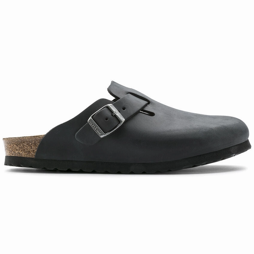 Timeless Adventure Slides Relaxed Style Shoes Boston Oiled Leather Black Regular