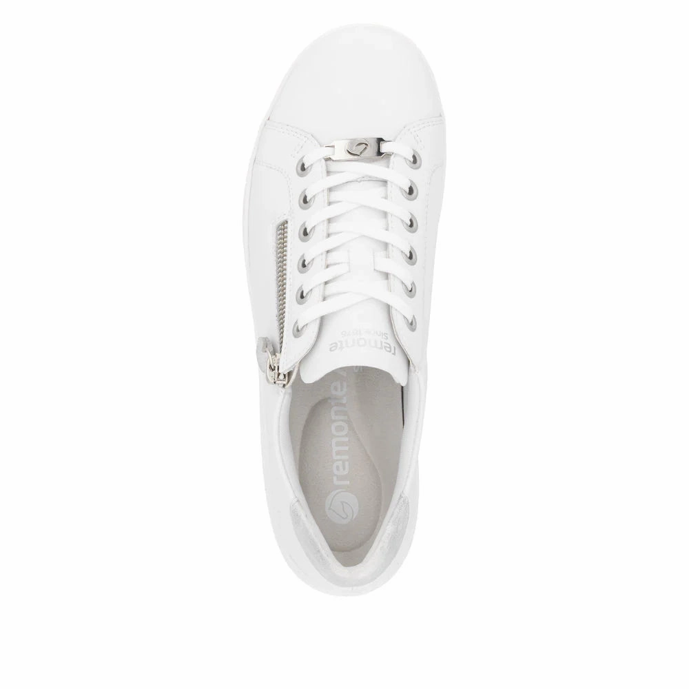 D1E03-80 White/Ice Lace/Side Zip Smooth Texture