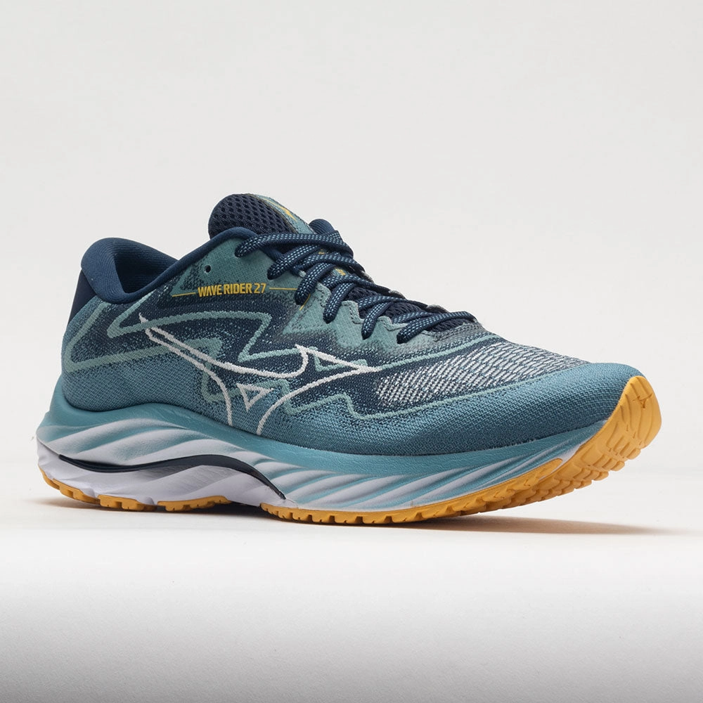 Mizuno Wave Rider 27 Men's  Adriatic Blue/Snow White supportive fabric shoes