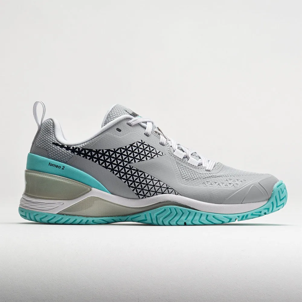 Diadora Blushield Torneo 2 AG Women's  Silver DD/Black/Aruba Blue minimalist - feature shoes comfort - driven shoe aim