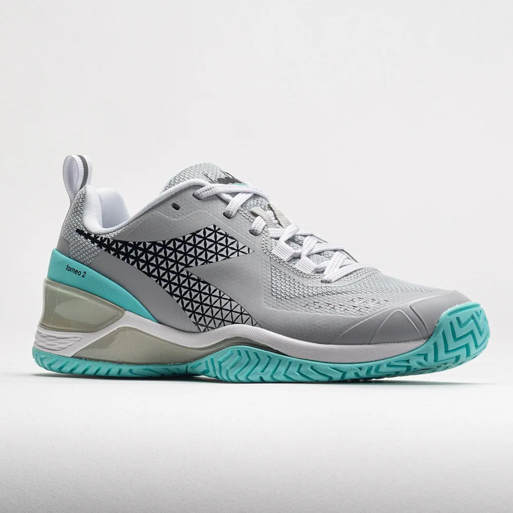 suitable for races Diadora Blushield Torneo 2 AG Women's  Silver DD/Black/Aruba Blue