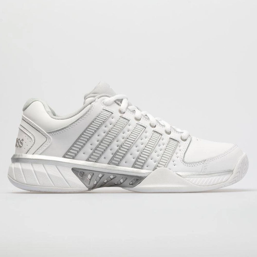 Travel Essential K-Swiss Hypercourt Express Leather Women's  White/Silver/Glacier Gray
