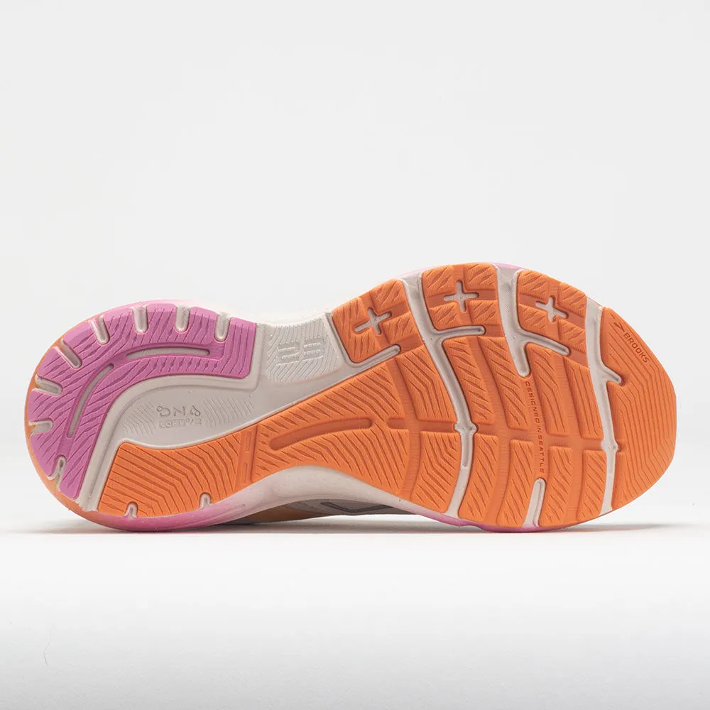 Brooks Adrenaline GTS 23 Women's  White Sand/Sunset/Fuchsia Pace Training Anatomical shape