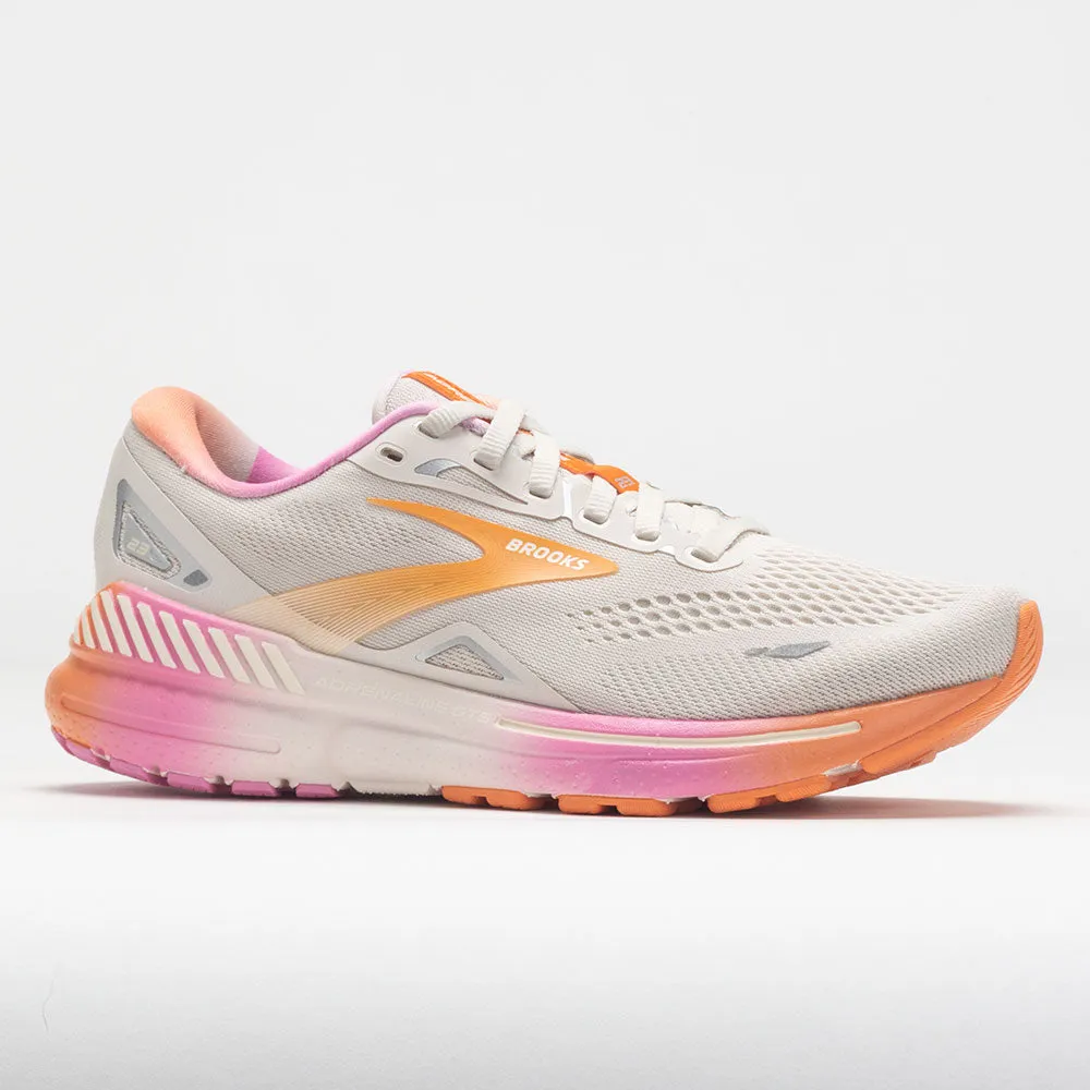 Brooks Adrenaline GTS 23 Women's  White Sand/Sunset/Fuchsia lightweight insole shoes asphalt shoes