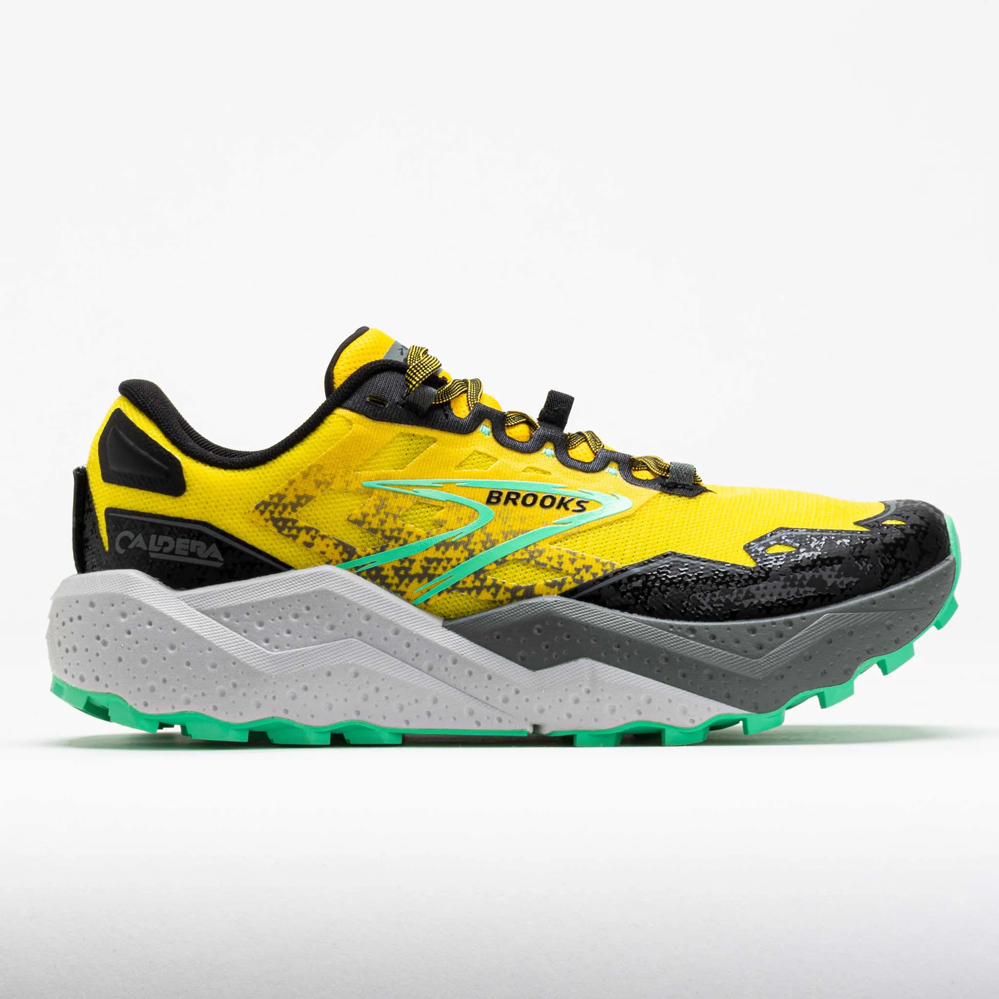 Brooks Caldera 7 Men's  Lemon Chrome/Black/Springbud medallion - decorated running wear unpadded - feature shoes