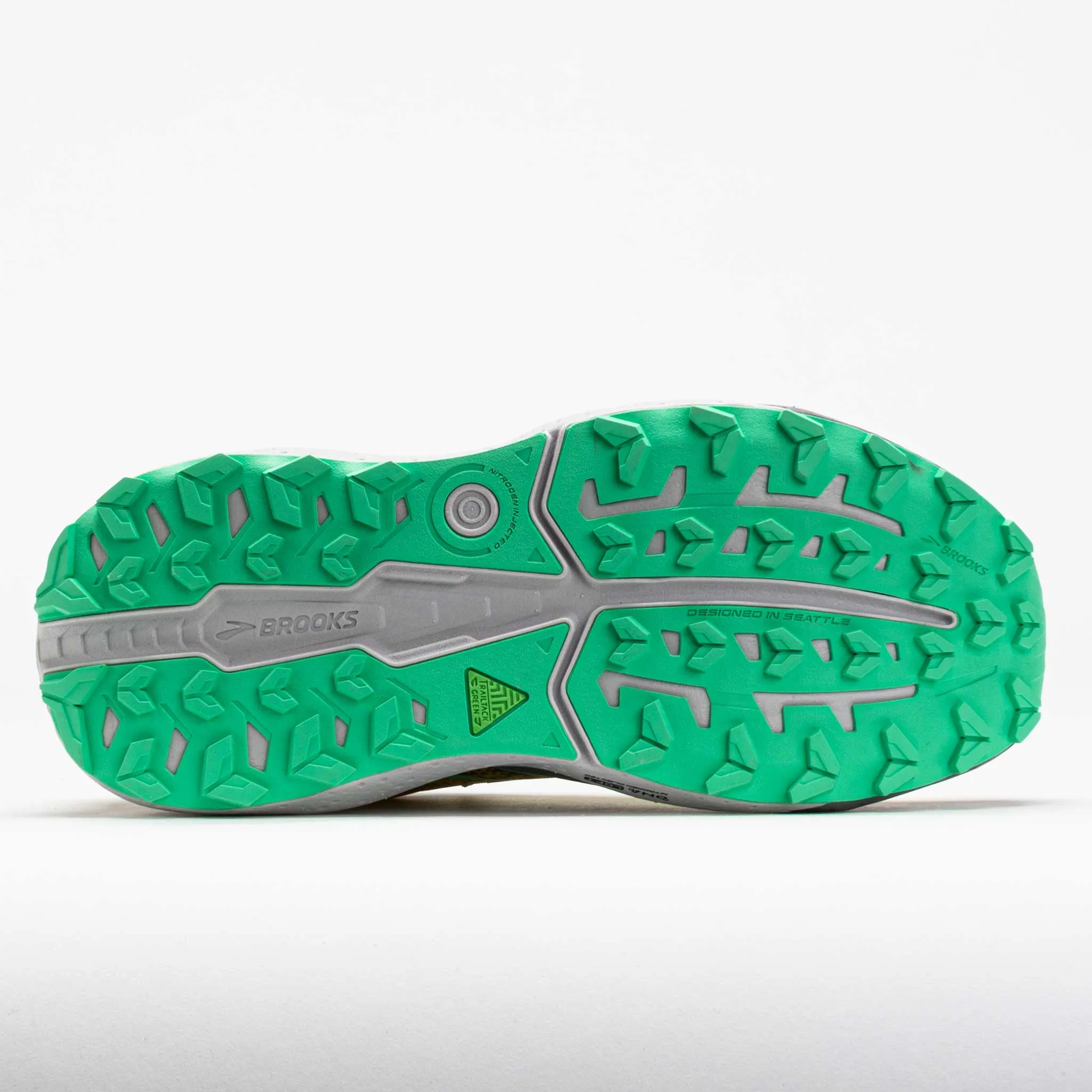 winter running shoe atmosphere green running shoes Brooks Caldera 7 Men's  Lemon Chrome/Black/Springbud