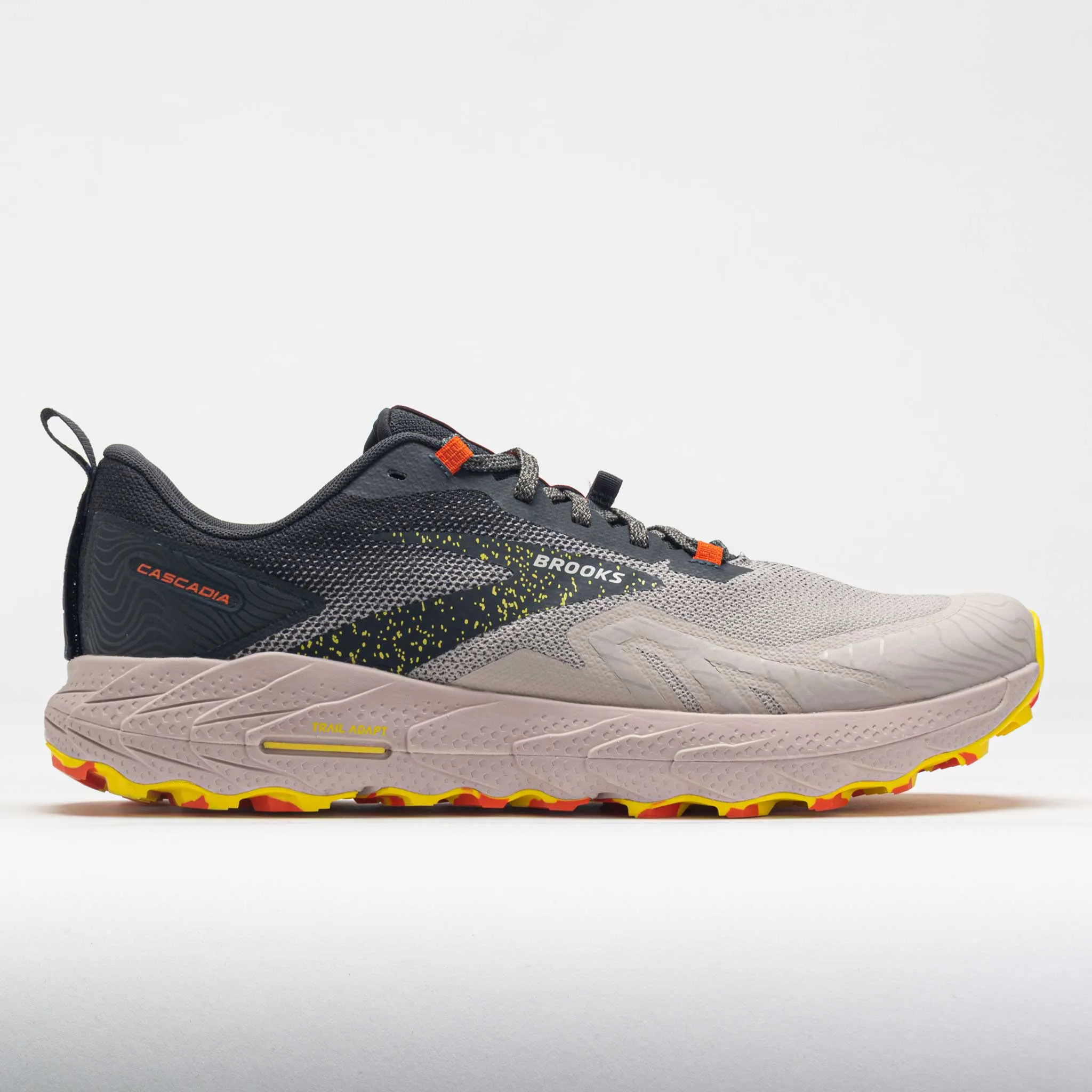 Brooks Cascadia 17 Men's  Chateau Grey/Forged Iron running in bumpy tracks shoes