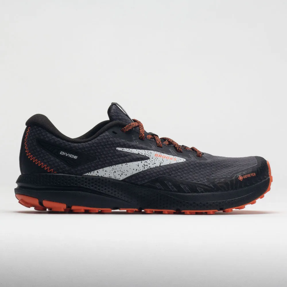 Brooks Divide 4 GTX Men's  Black/Firecracker/Blue Rugged running in a nature reserve