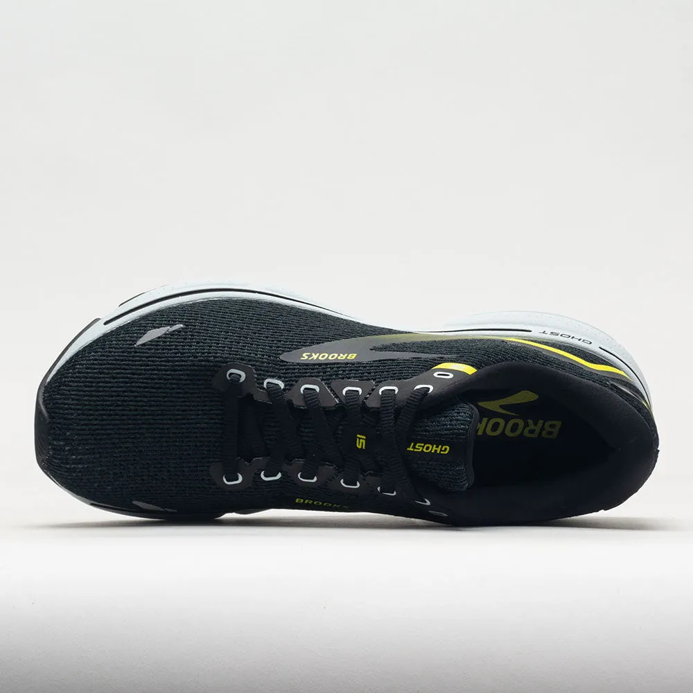 Seamless Upper soft - lining Brooks Ghost 15 Men's  Black/Ballad Blue/Sulphur