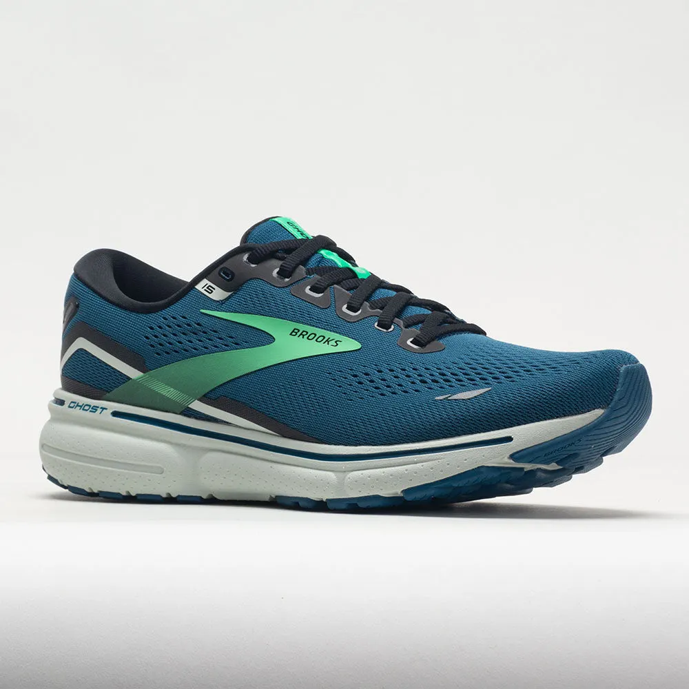 Lace   Up Brooks Ghost 15 Men's  Moroccan Blue/Black/Spring Bud