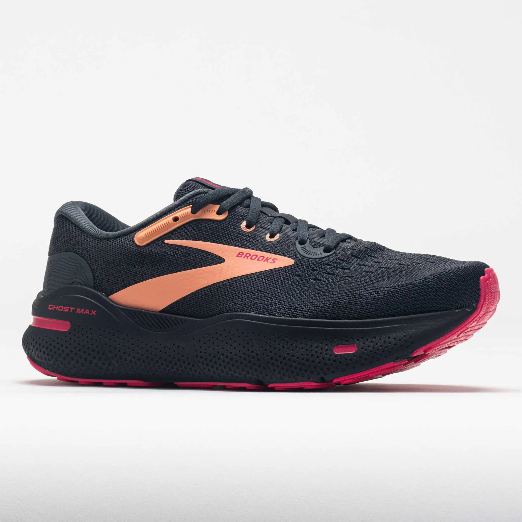 Brooks Ghost Max Women's  Black/Papaya/Raspberry AdjustableStrap Running Cushioning