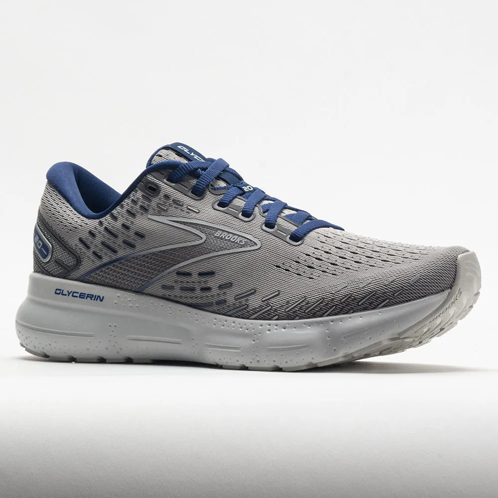 senior athletic shoes style - enhanced shoes Brooks Glycerin 20 Men's  Alloy/Grey/Blue Depths