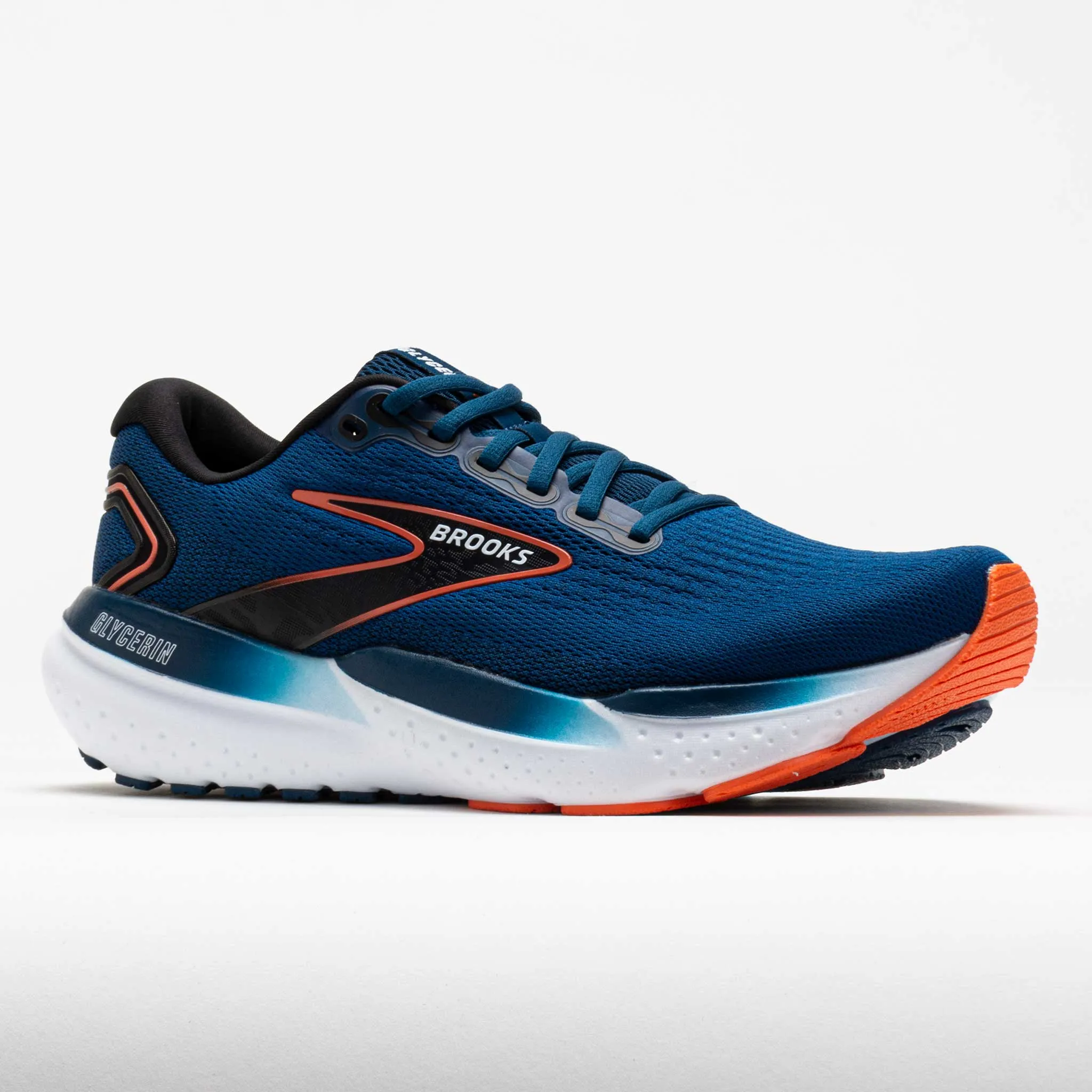 Brooks Glycerin 21 Men's  Blue Opal/Black/Nasturtium low - top mobility fast - paced shoes