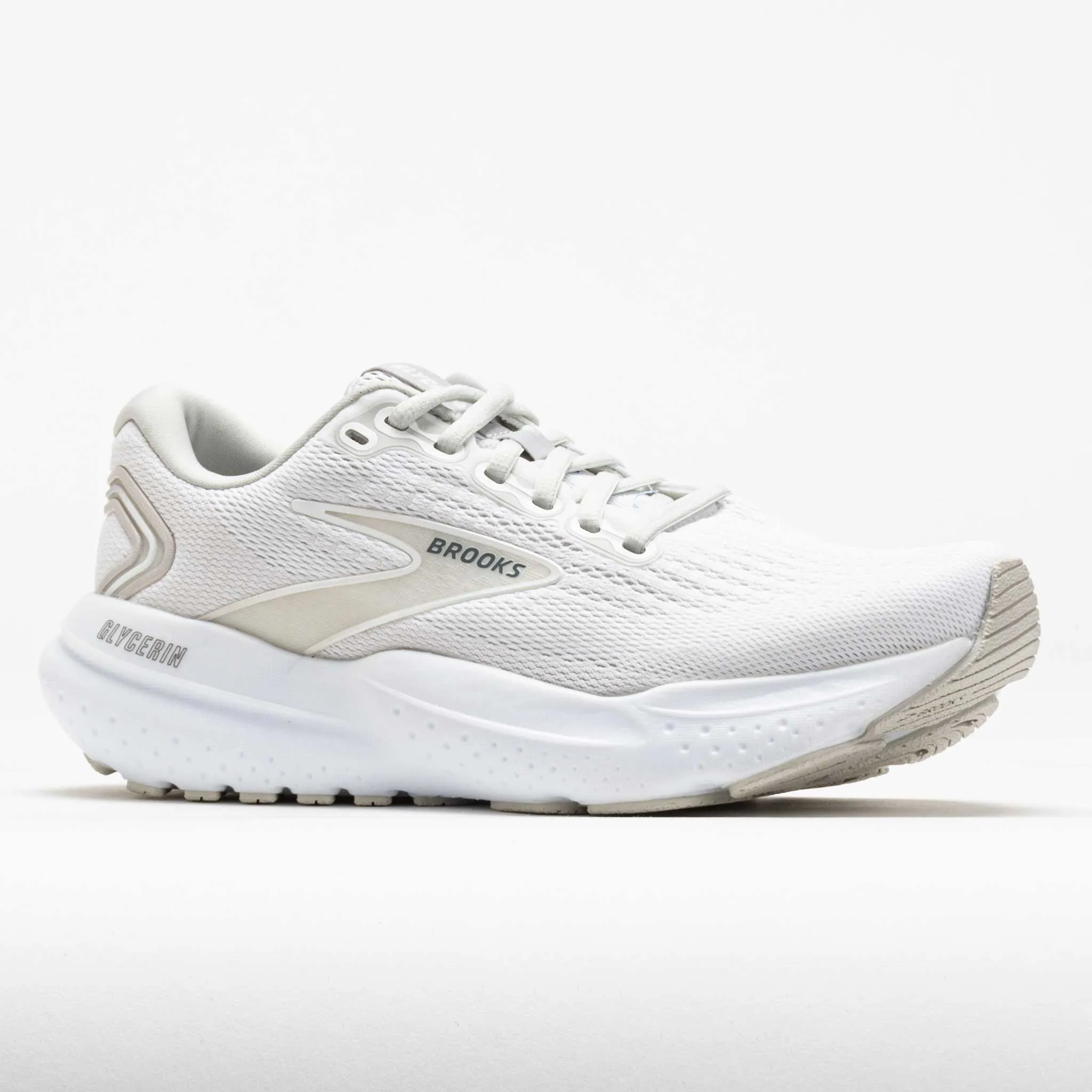 flat feet shoes Brooks Glycerin 21 Men's  White/White/Grey