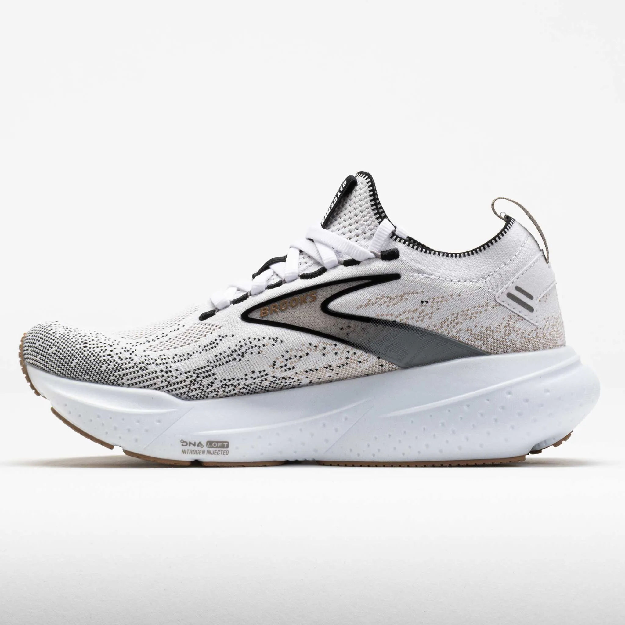 ribbon - trimmed - design shoes rigid - upper - feature shoes Brooks Glycerin StealthFit 21 Women's  White/Grey/Black