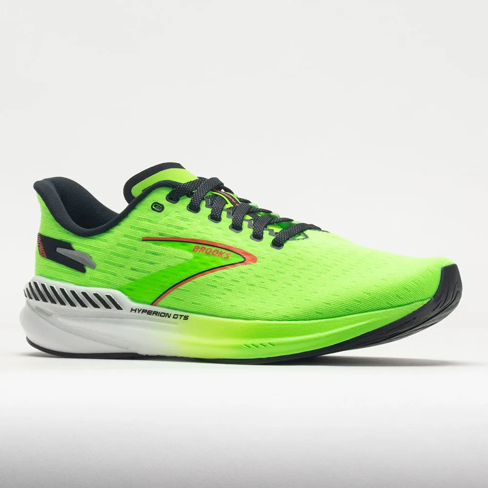 running shoes for urban explorers Curvy Running Brooks Hyperion GTS Men's  Green Gecko/Red Orange/White