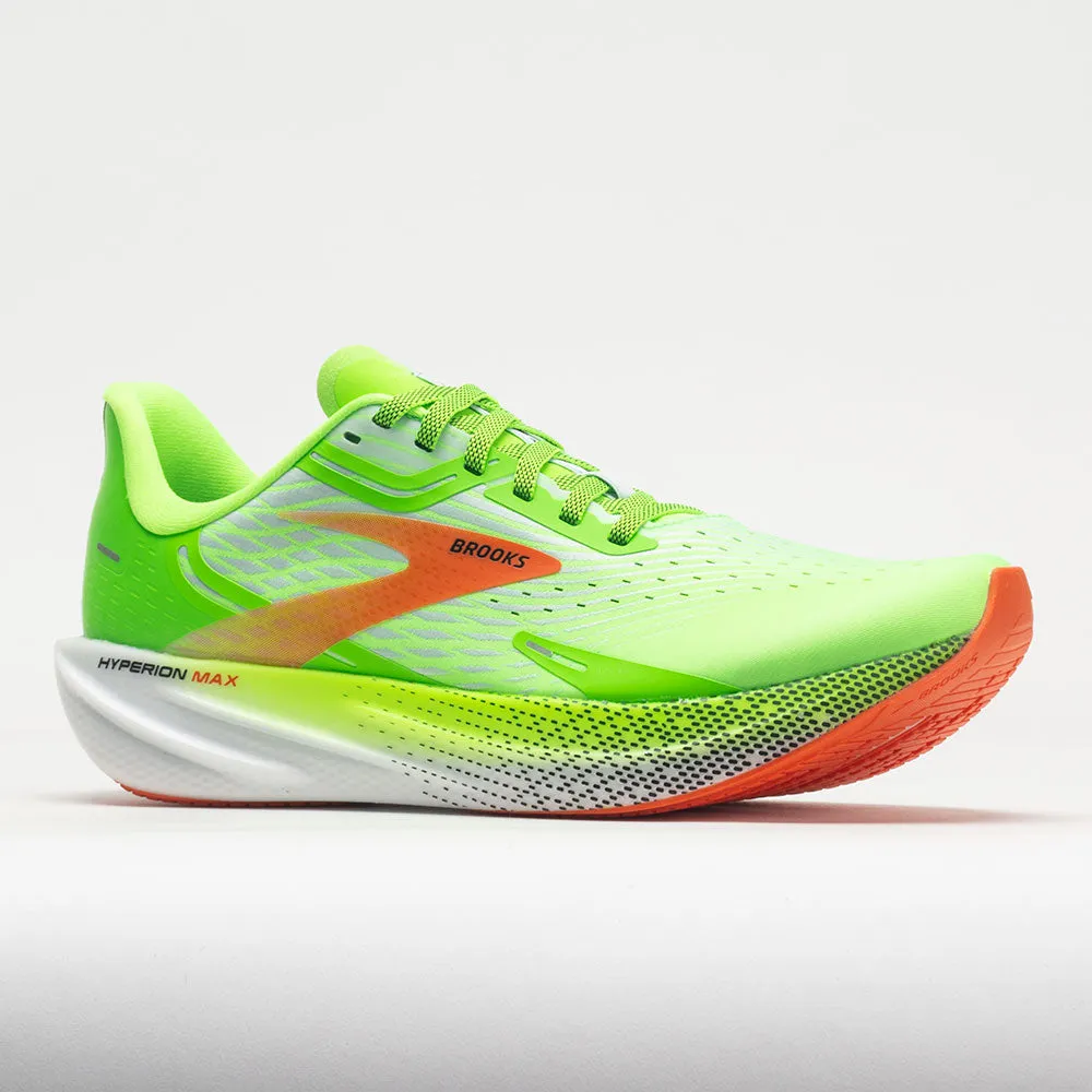 Brooks Hyperion Max Men's  Green Gecko/Red Orange/White wide - toe - box - feature shoes