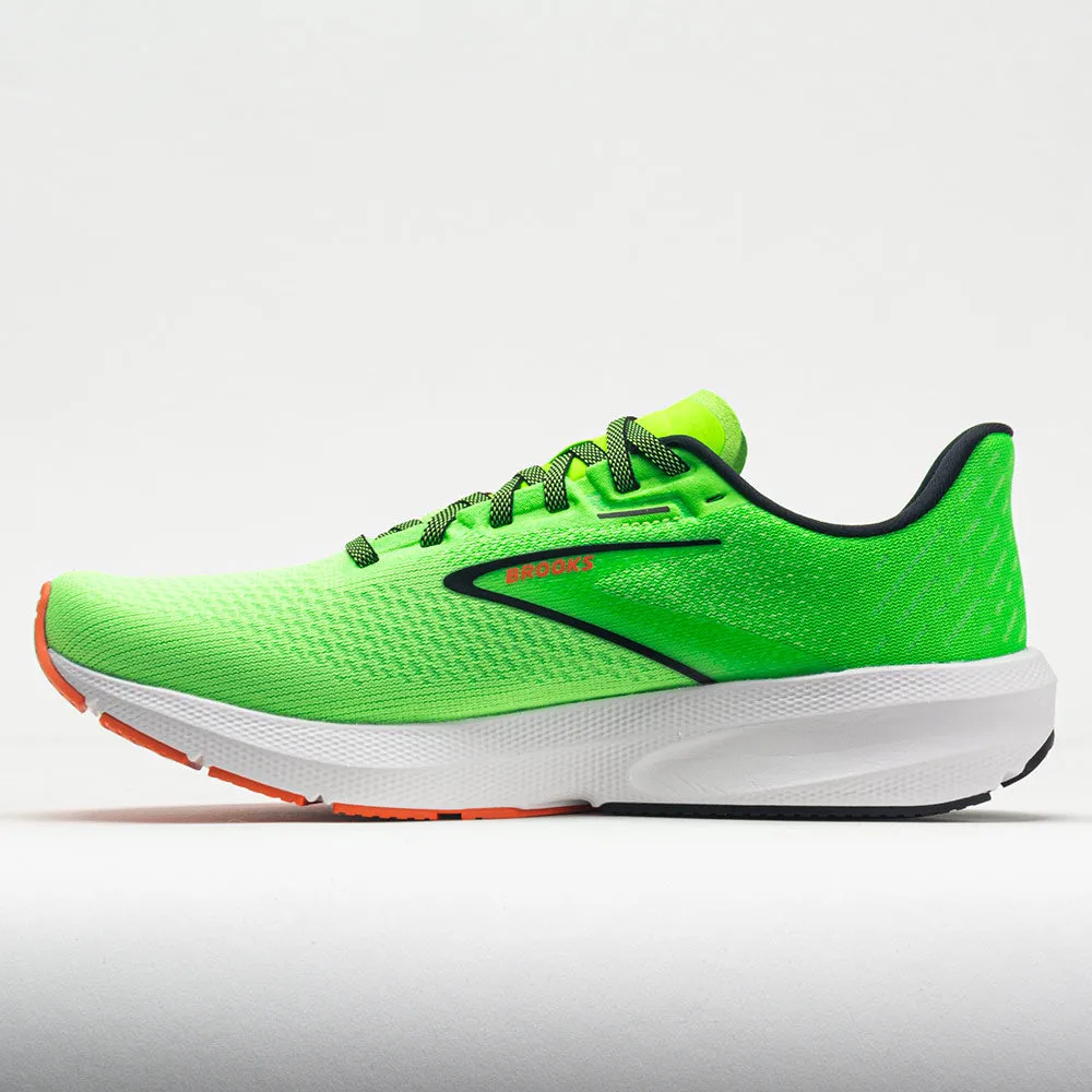 Brooks Launch 10 Men's  Green Gecko/Red Orange/White female athlete shoes Comfortable Upper Material