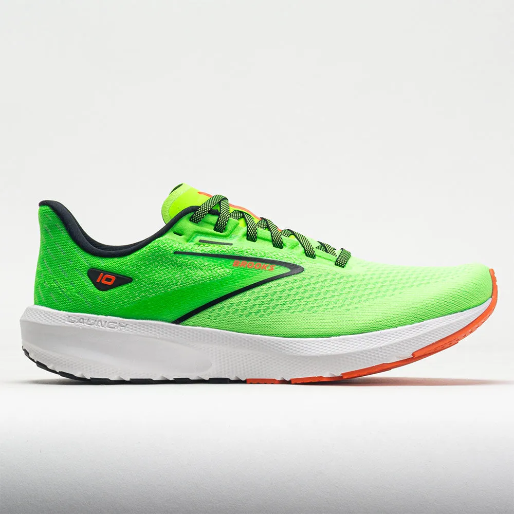 Brooks Launch 10 Men's  Green Gecko/Red Orange/White Youth model