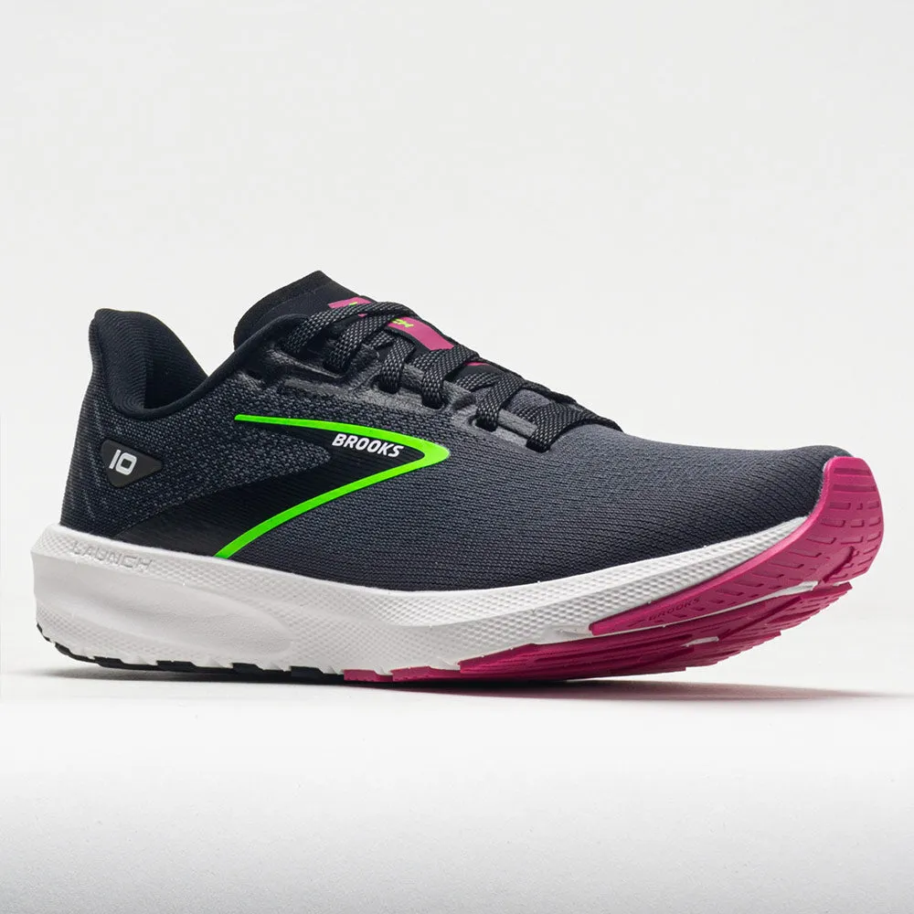 Brooks Launch 10 Women's  Black/Blackened Pearl/Green beginner running footwear Easy Mobility