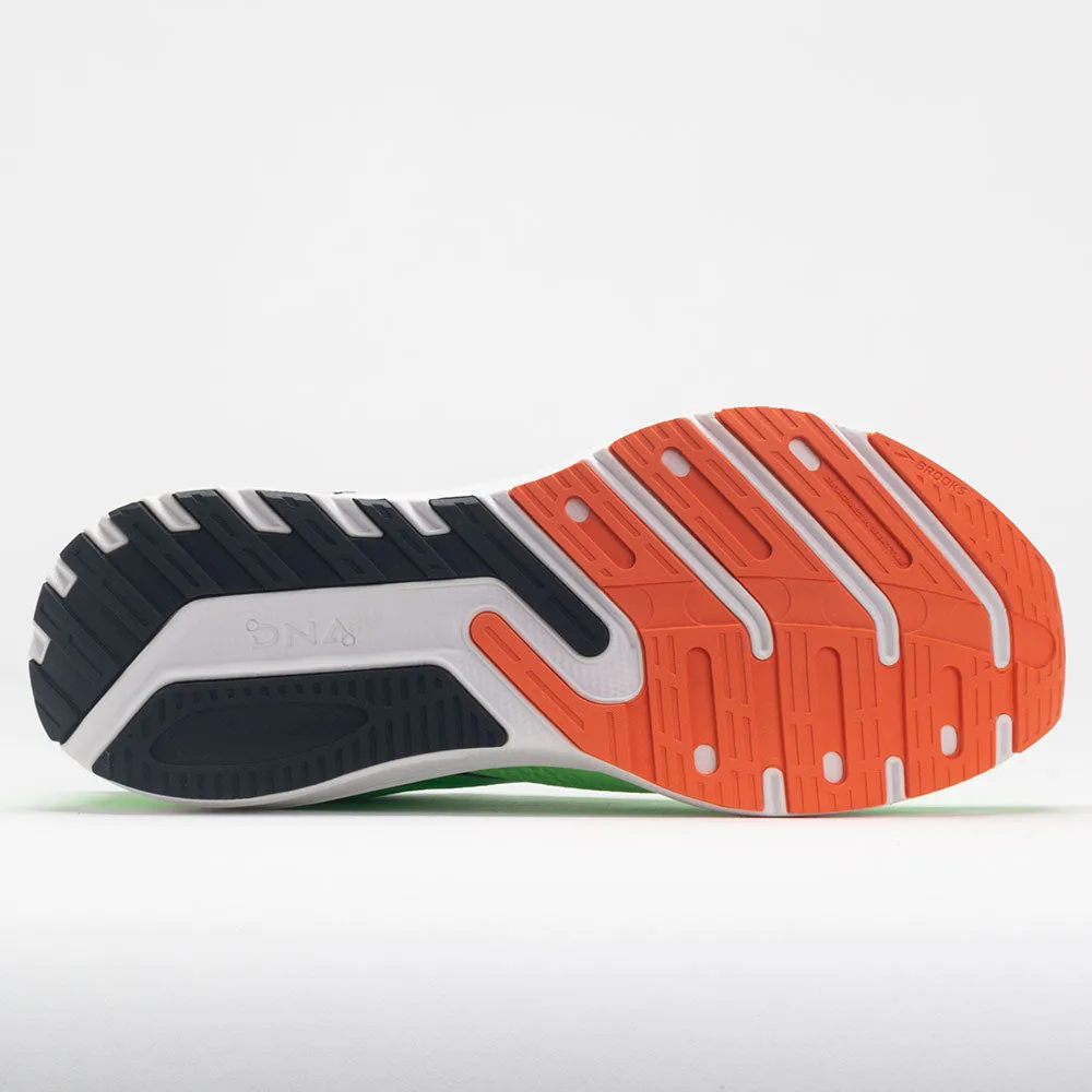 Logoed branding track - and - field shoes Brooks Launch GTS 10 Men's  Green Gecko/Red Orange/White