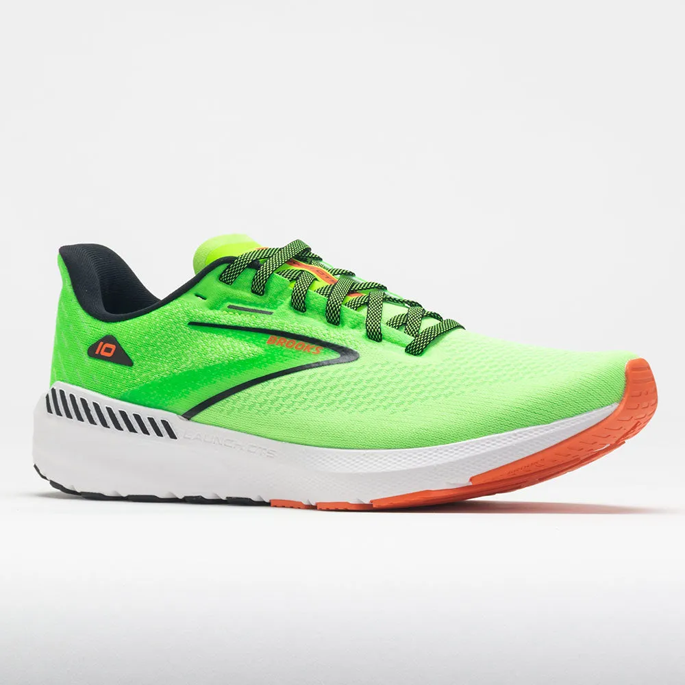 marathon runners' shoes running - goal Brooks Launch GTS 10 Men's  Green Gecko/Red Orange/White