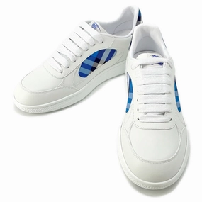 BURBERRY Check Terrace Sneakers White/Hyacinth81103371 Calf Leather Polyurethane Nylon Size 42 Flexible Midsole Shank
