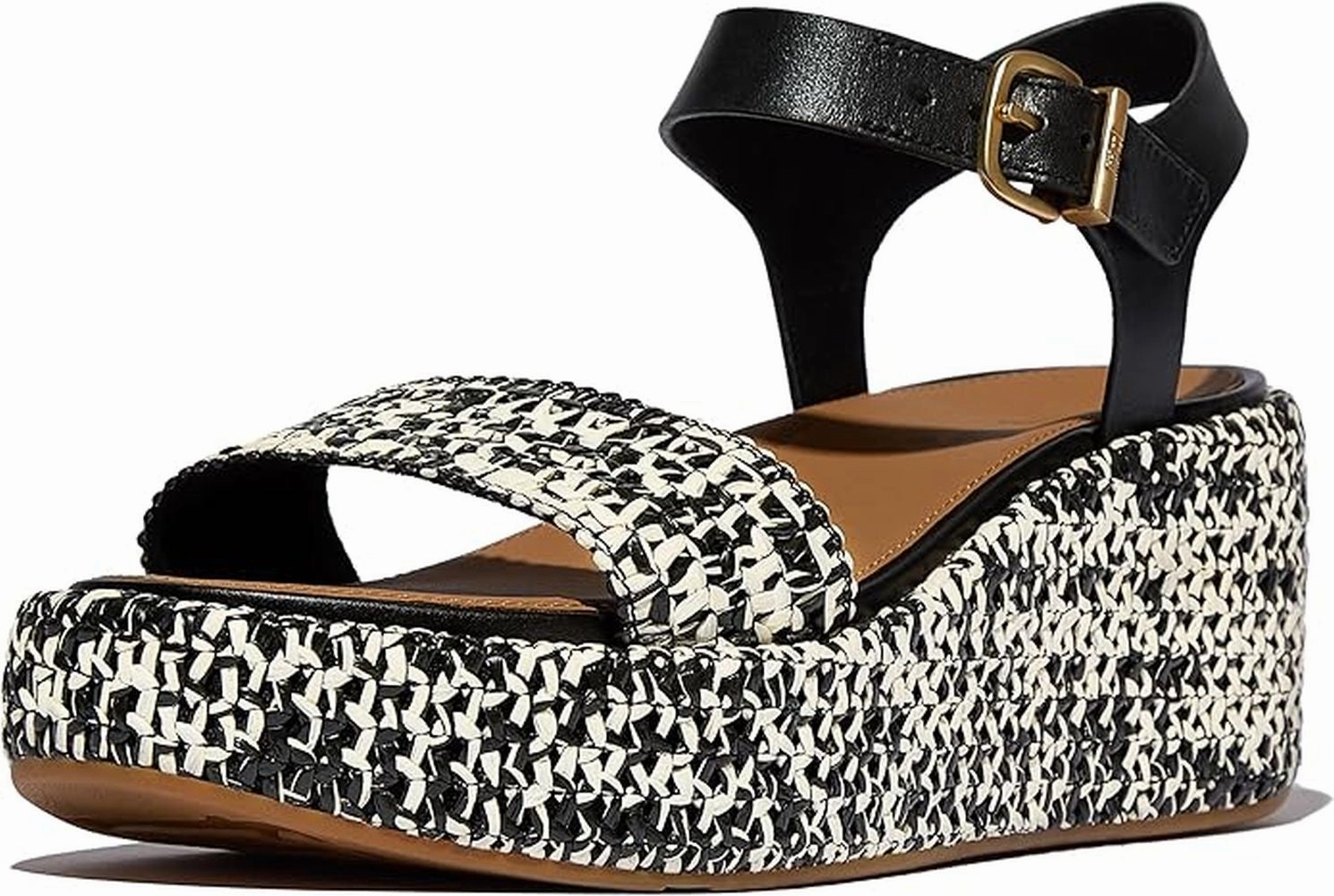 FitFlop Women's Platfforms Woven Wedge Ankle-Strap Sandals Classic Choice